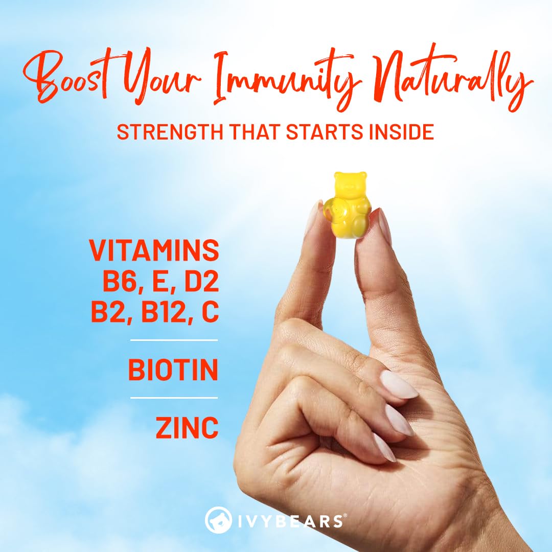 IvyBears Immune Support Gummies – Vegan Daily Immune Booster (60 Gummies)
