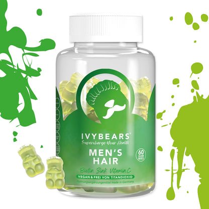 IvyBears Men’s Hair Vitamin Gummies – Anti-Hair-Loss & Anti-Shedding | Vegan Hair Growth