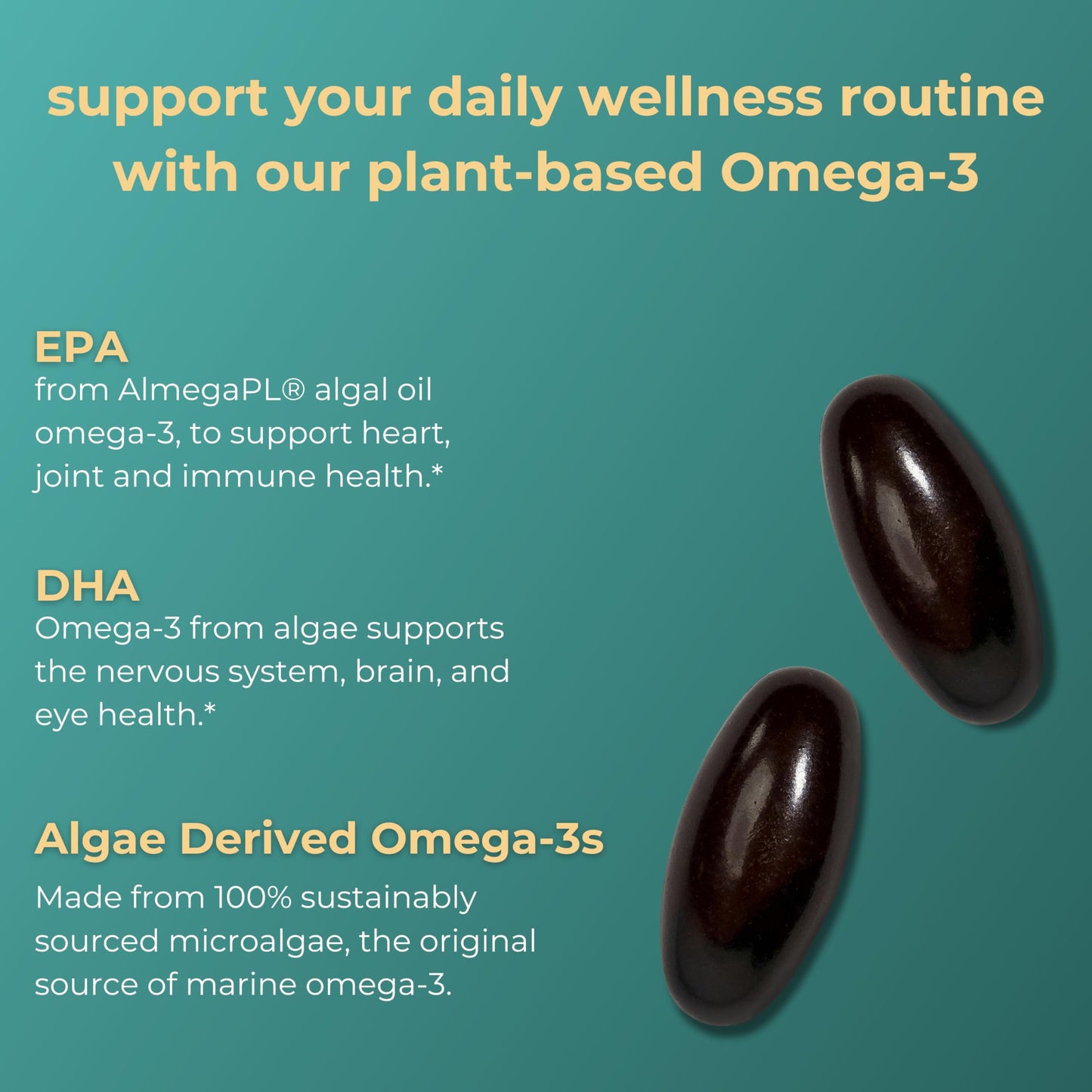Iwi Omega-3 Mini Softgels – Plant-Based Algae EPA + DHA (30 Servings) | Whole-Body Support