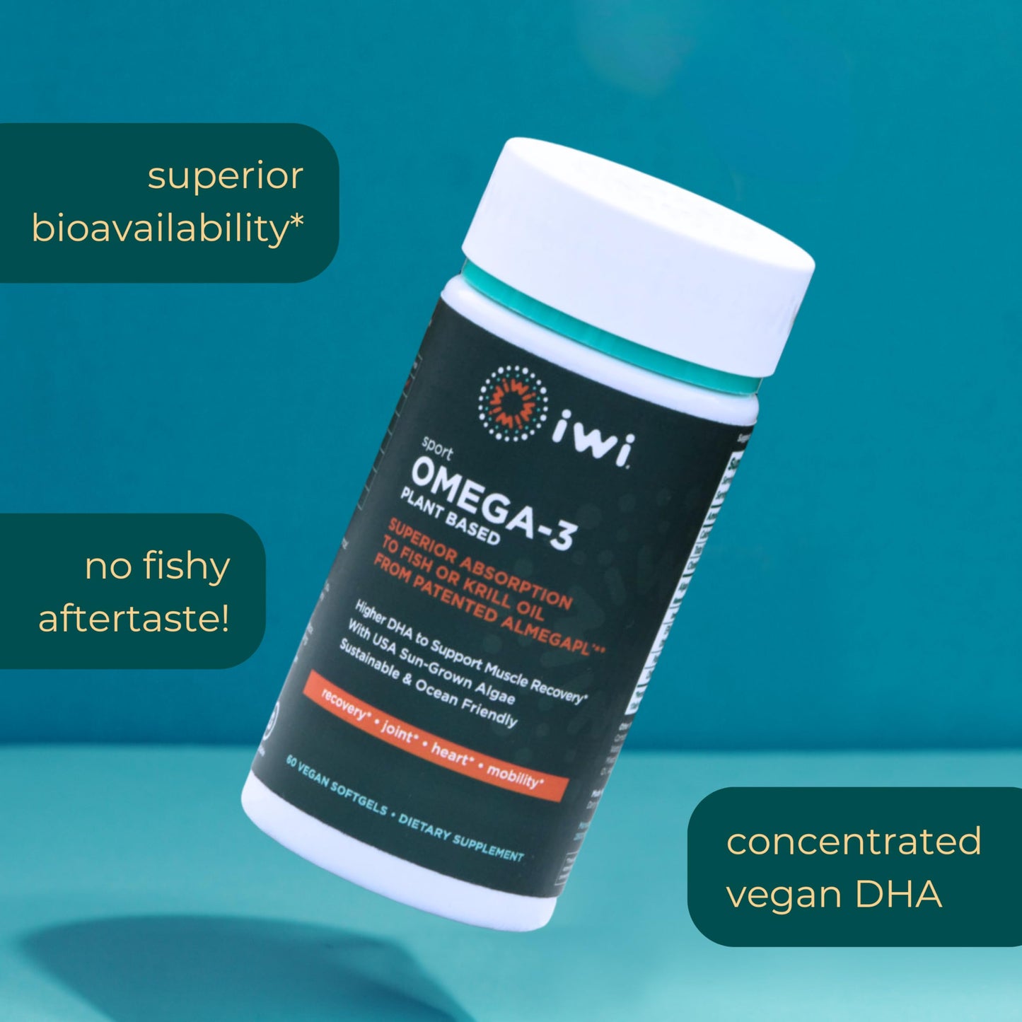 Iwi Omega-3 Sport: Plant-Based Algae DHA, 60 Softgels
