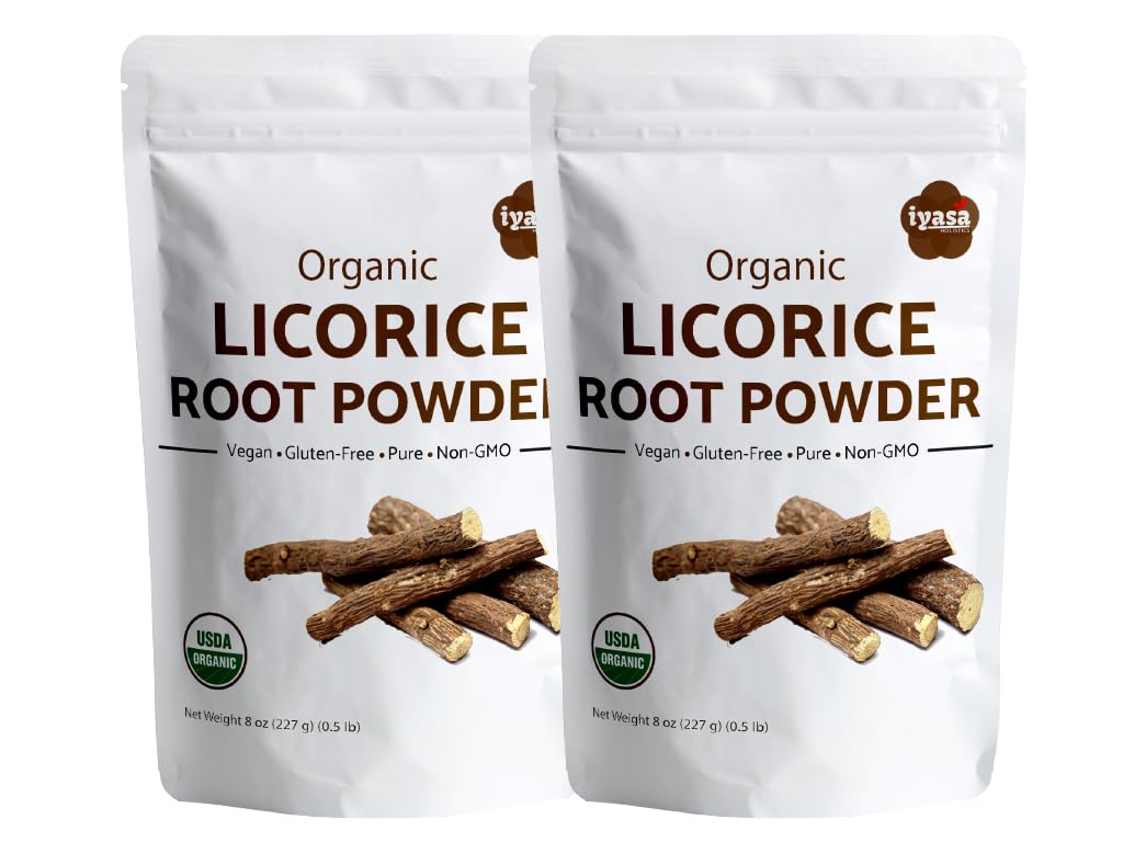 Iyasa Holistics Organic Licorice Root Powder (Mulethi) – Glycyrrhiza glabra, 16 oz
