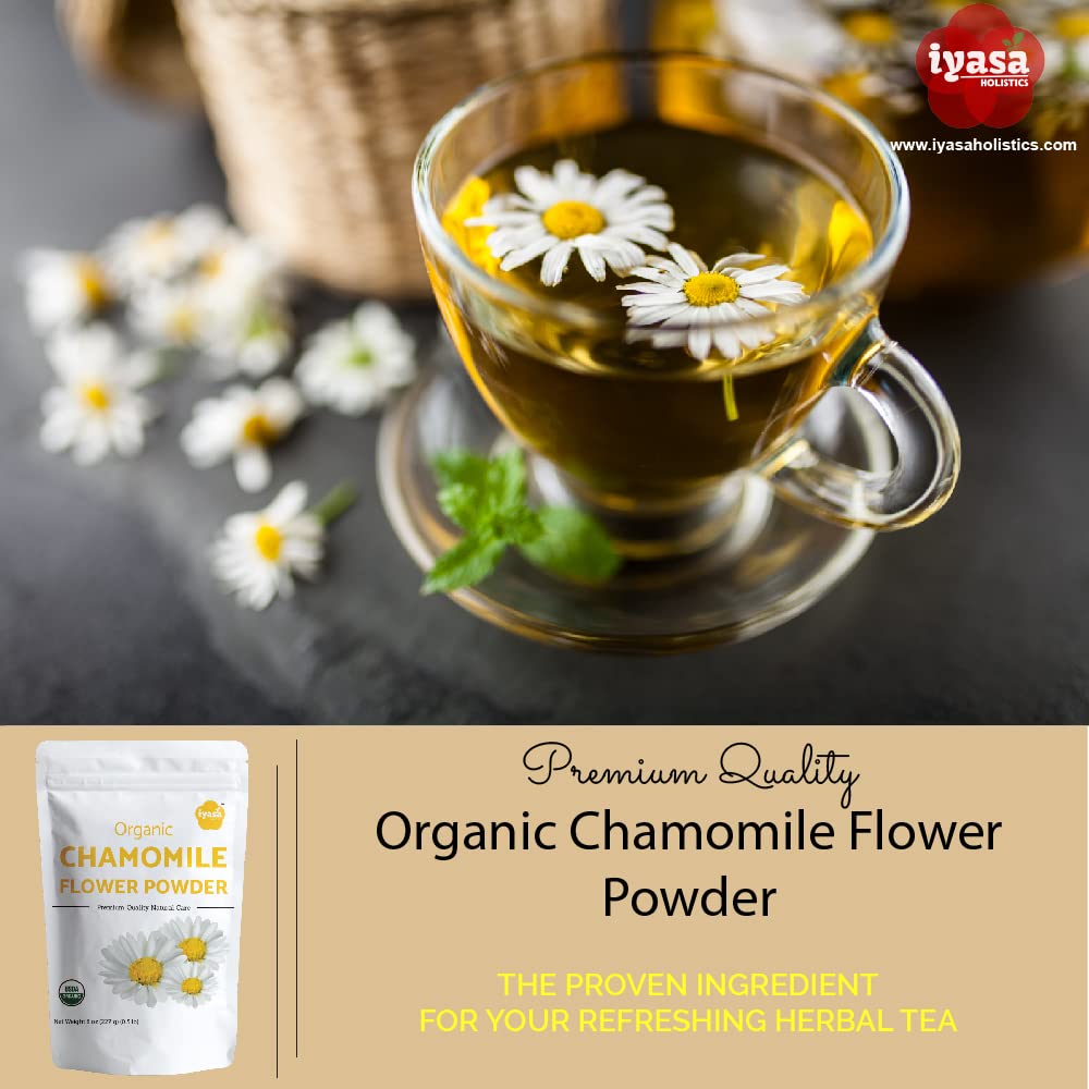 Iyasa Organic Chamomile Powder – Food Grade, 8 oz (223 g)