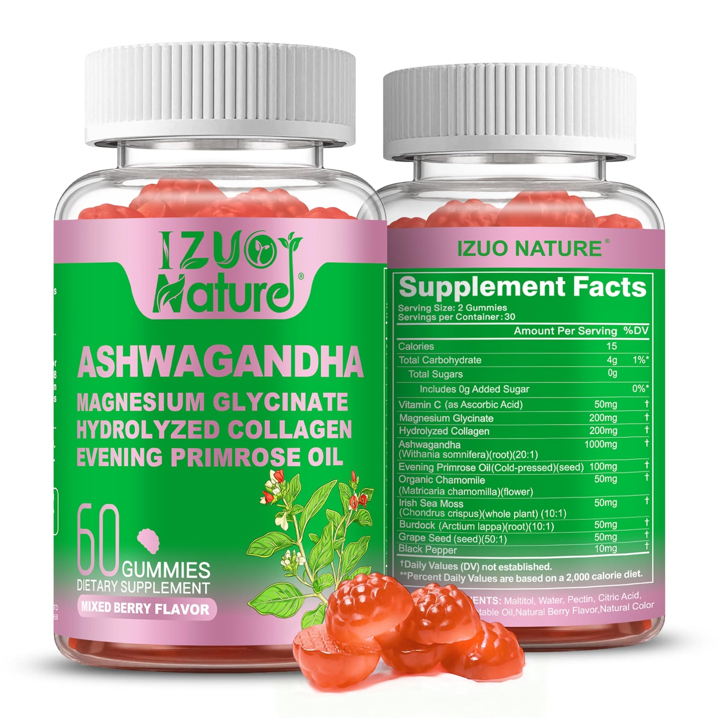 IZUO NATURE Ashwagandha Gummies for Women – Stress Relief