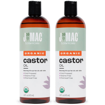 J Mac Botanicals Organic Castor Oil – Cold Pressed, Hexane Free, 32 oz for Face, Skin, Eyelashes
