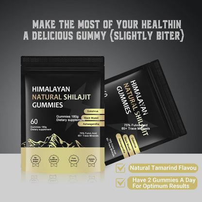J-PRQ Himalayan Shilajit Gummies with Ashwagandha | 60 Gummies
