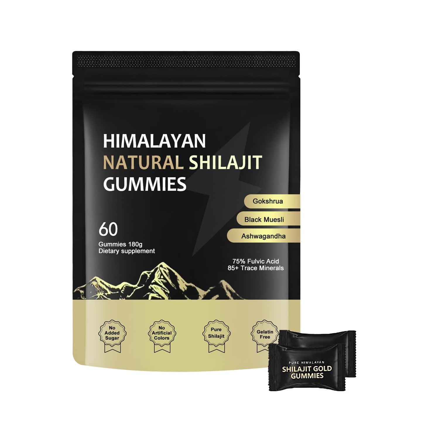 J-PRQ Himalayan Shilajit Gummies with Ashwagandha | 60 Gummies