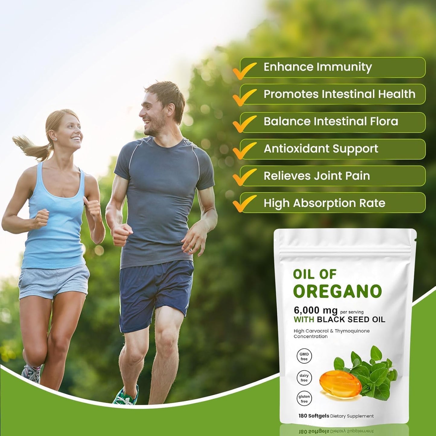 J-PRQ 2-in-1 Oil of Oregano Softgels – Organic Oregano & Black Seed Oil