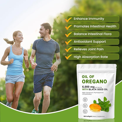 J-PRQ 2-in-1 Oil of Oregano Softgels – Organic Oregano & Black Seed Oil