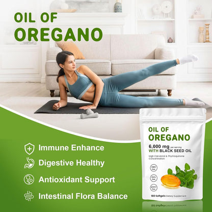 J-PRQ 2-in-1 Oil of Oregano Softgels – Organic Oregano & Black Seed Oil