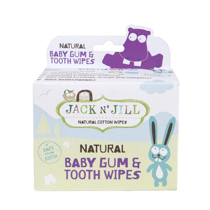 Jack N' Jill Baby Gum & Tooth Wipes - White, 25 Pack | Natural Xylitol Dental Wipes