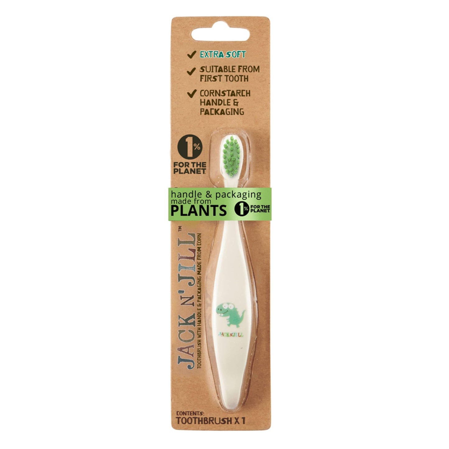 Jack N' Jill Kids Toothbrush - Extra Soft Bristles, Plant-Based Handle