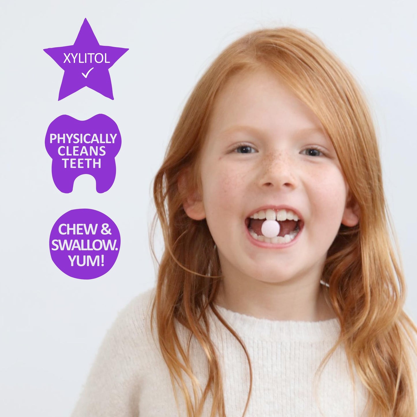 Jack N' Jill Tooth Sparkles - Calcium Chews for Teeth & Bone Development (Strawberry, 60 Tabs)