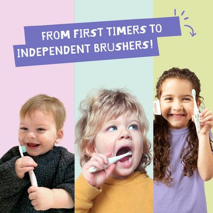 Jack N' Jill Baby & Toddler Toothbrushes - 4 Pack, 12 Months+ | Soft, Non-Toxic Cornhusk Handle
