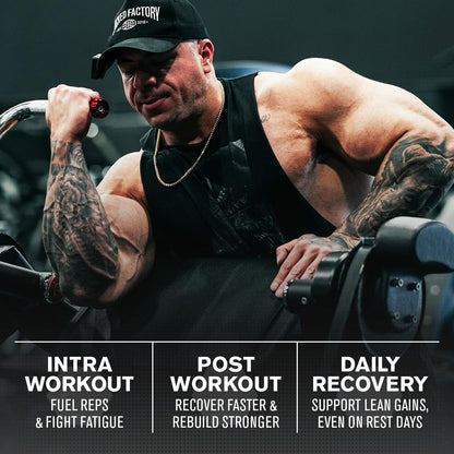 Jacked Factory Creatine + BCAAs – Creatine Monohydrate + BCAA Powder (30 Servings, Unflavored)