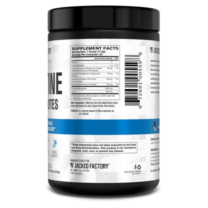 Jacked Factory Creatine + Electrolytes – Peach Mango (50 Servings) | Creatine Monohydrate with Taurine & Electrolytes