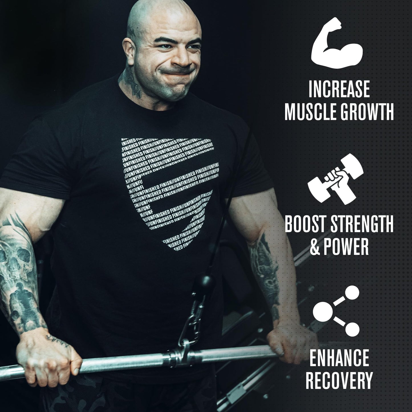 Jacked Factory Creatine Monohydrate + HMB Powder – Unflavored, 30 Servings