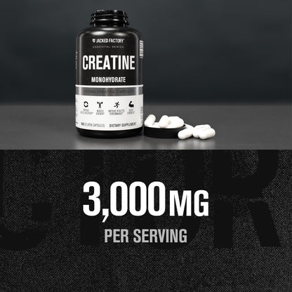 Jacked Factory Creatine Monohydrate Capsules – 150 Count | Muscle Growth & Strength