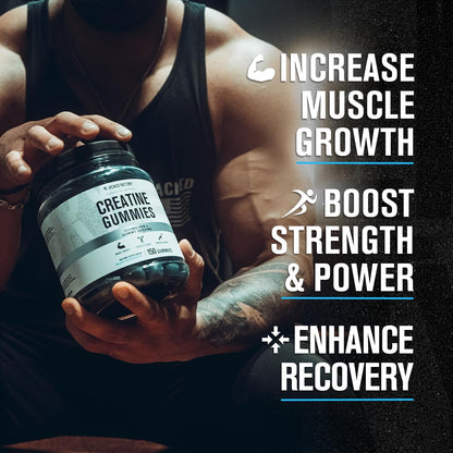 Jacked Factory Creatine Monohydrate Gummies (3g) – 150 Gummies, Blue Raspberry