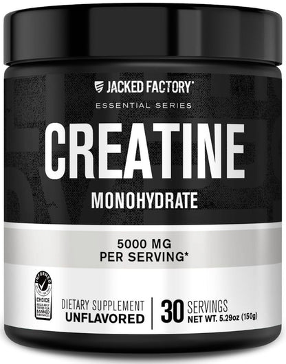 Jacked Factory Creatine Monohydrate Powder 150g – 5g Daily Creatine for Men & Women | Vegan & Third-Party Tested