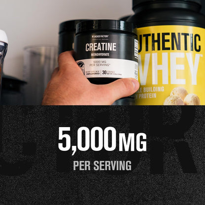 Jacked Factory Creatine Monohydrate Powder 150g – 5g Daily Creatine for Men & Women | Vegan & Third-Party Tested
