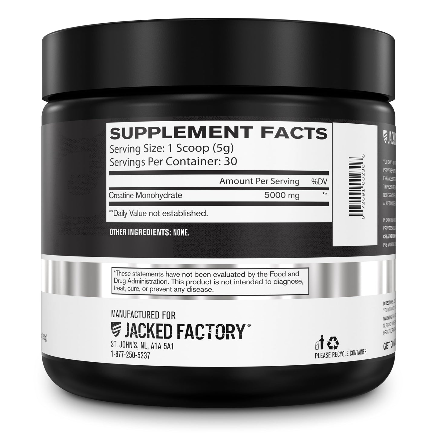Jacked Factory Creatine Monohydrate Powder 150g – 5g Daily Creatine for Men & Women | Vegan & Third-Party Tested