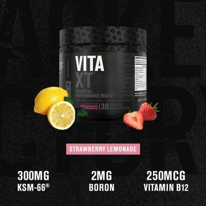 Jacked Factory Vita XT Performance Vitamin Powder – Daily Multivitamin for Men | Strawberry Lemonade, 30 Servings