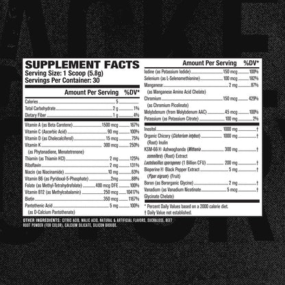 Jacked Factory Vita XT Performance Vitamin Powder – Daily Multivitamin for Men | Strawberry Lemonade, 30 Servings
