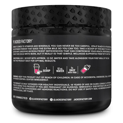 Jacked Factory Vita XT Performance Vitamin Powder – Daily Multivitamin for Men | Strawberry Lemonade, 30 Servings