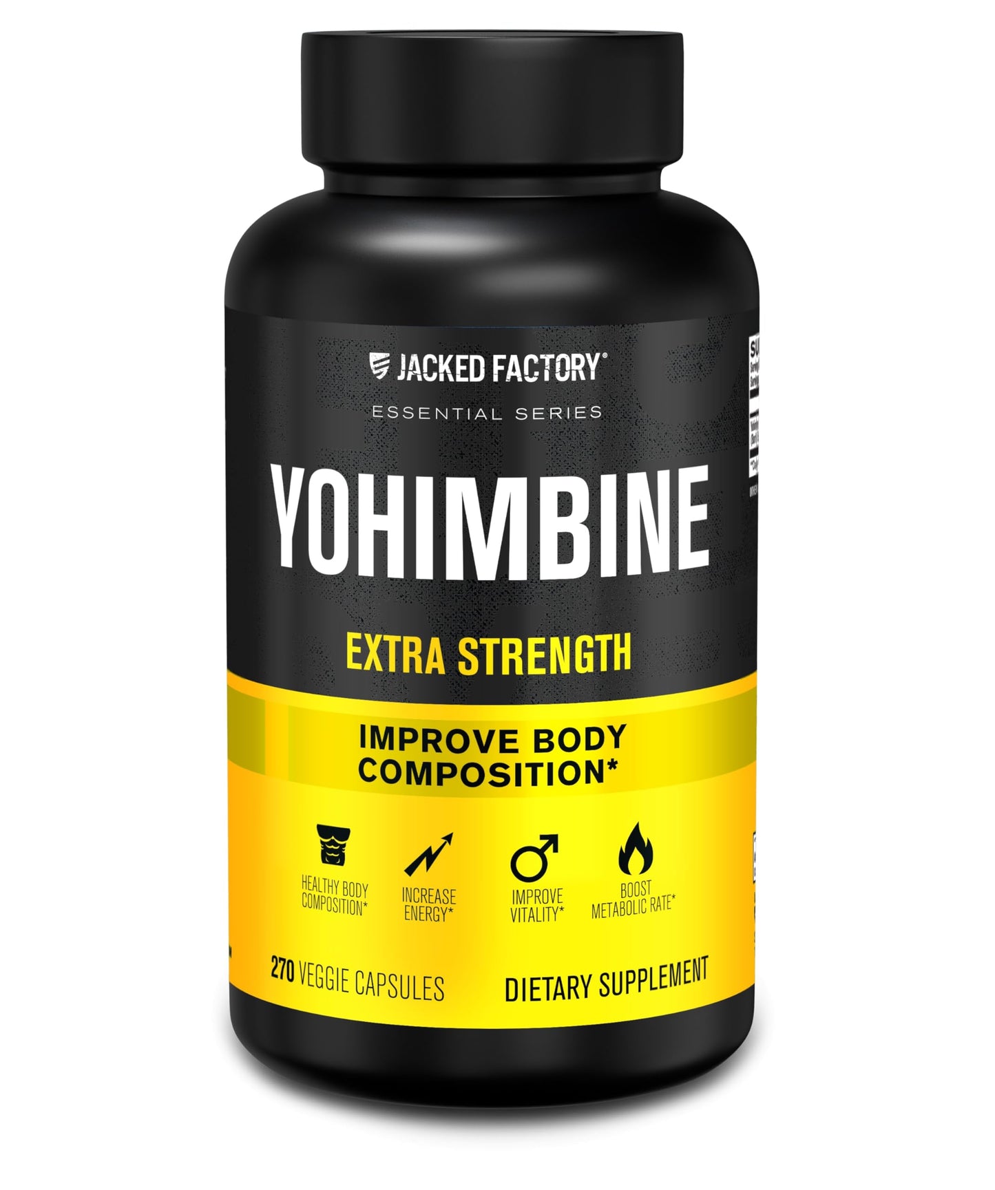 Jacked Factory Yohimbine Extra Strength | 270 Capsules | Premium Yohimbe Bark Extract