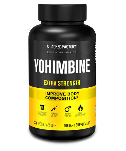 Jacked Factory Yohimbine Extra Strength | 270 Capsules | Premium Yohimbe Bark Extract