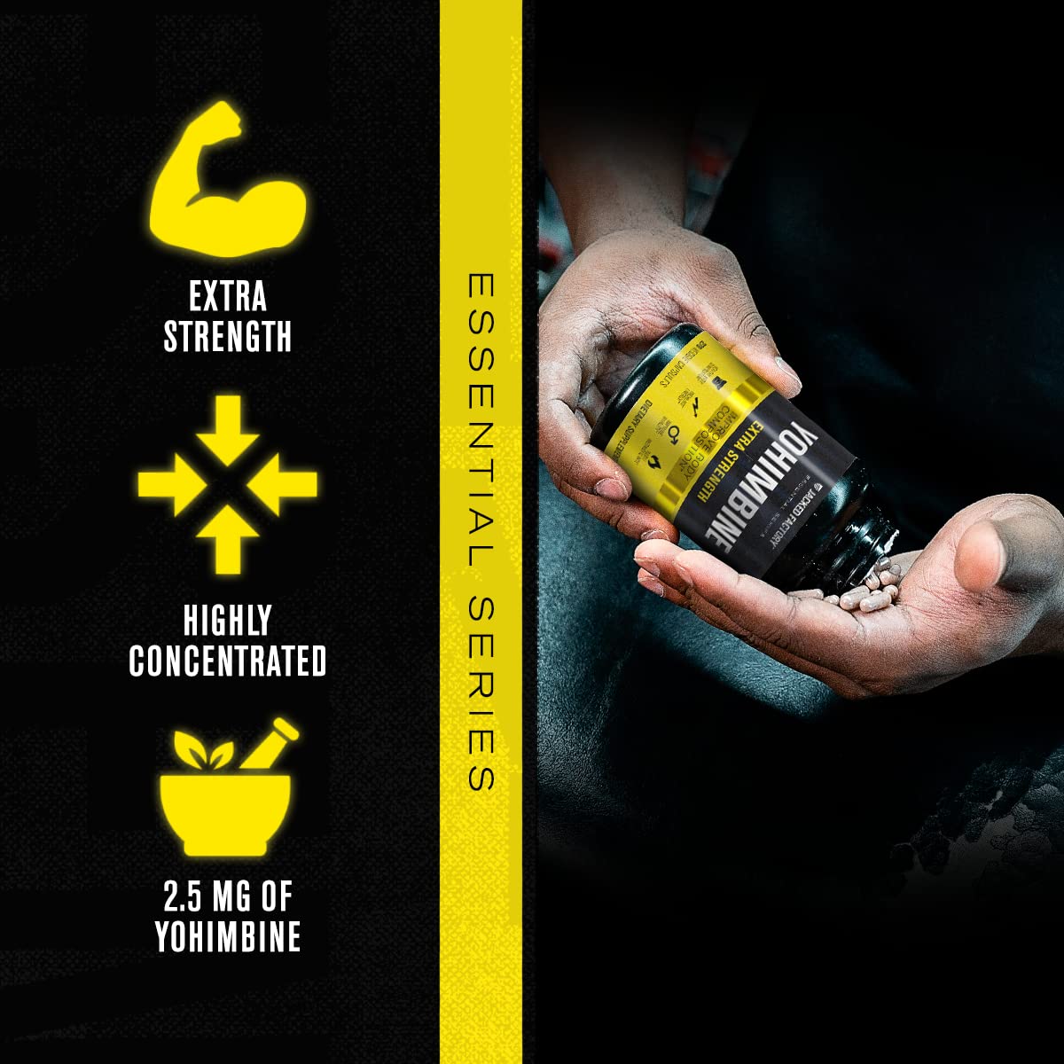 Jacked Factory Yohimbine Extra Strength | 270 Capsules | Premium Yohimbe Bark Extract