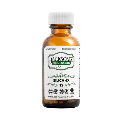 Jackson's #12 Cell Salt Silica 6X - 500 Pellets | Certified Vegan, USA Made