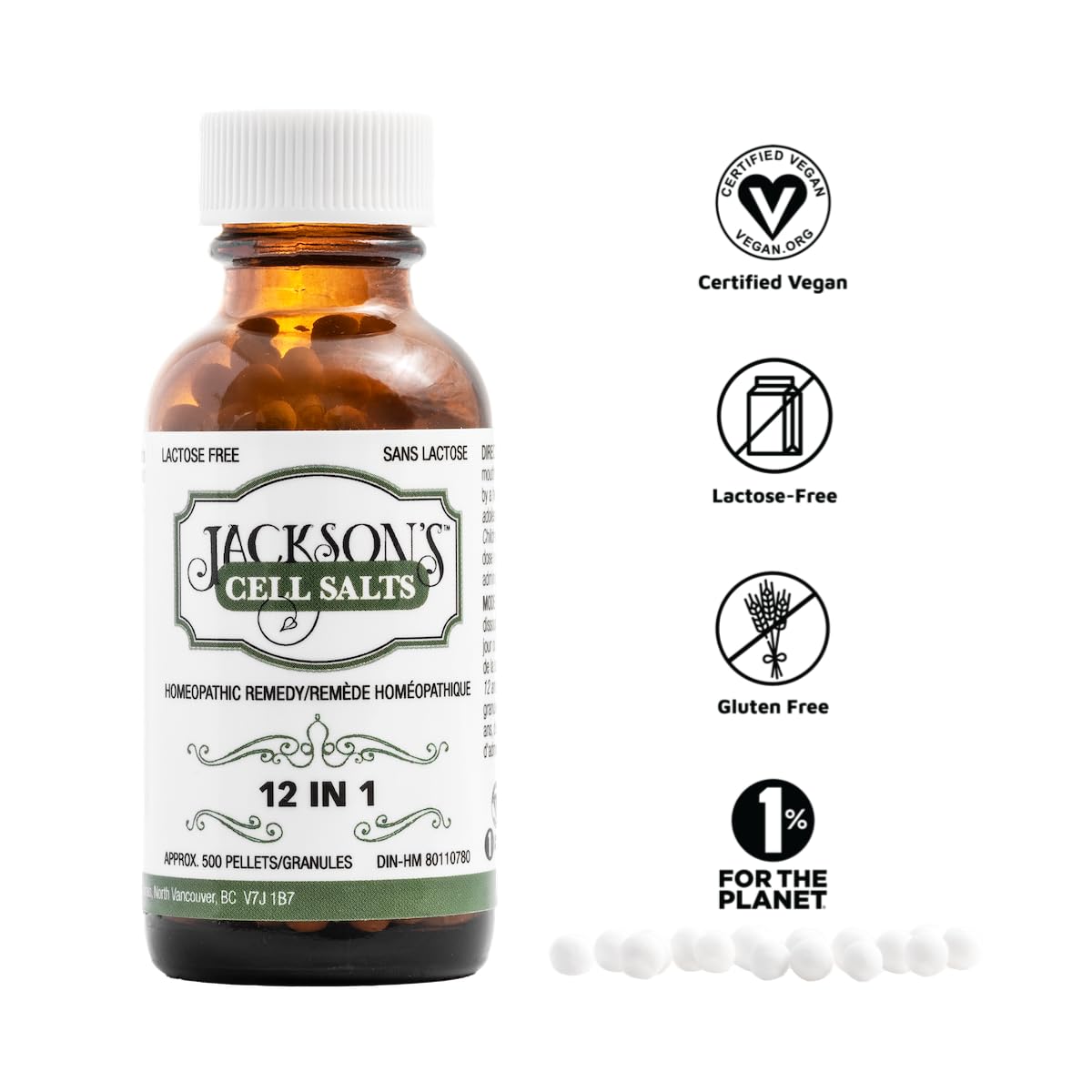 Jackson’s 12-in-1 Cell Salt Combo – 500 Pellets / 125 Doses | Vegan, USA-made