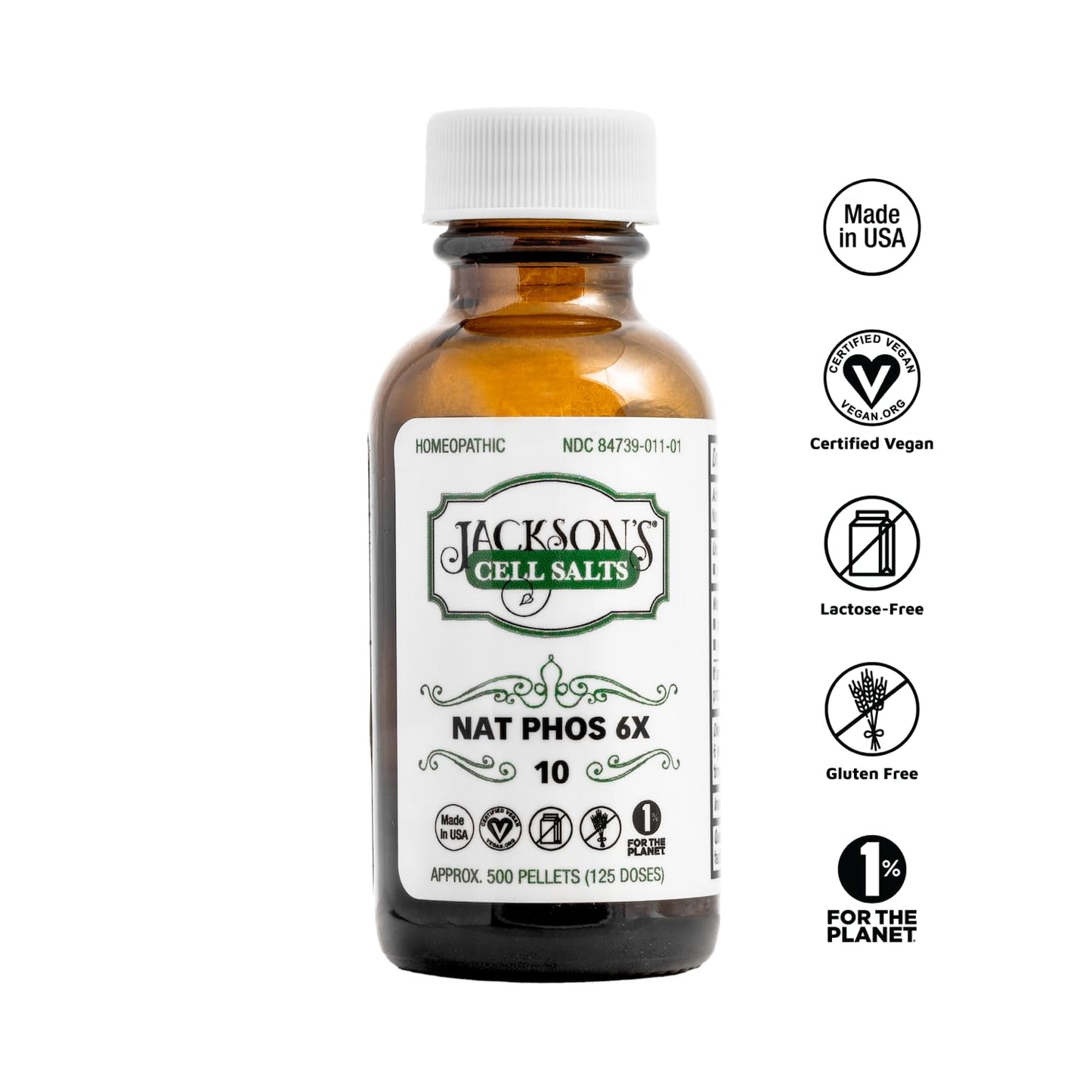 Jackson's Nat Phos 6X Cell Salt – Heartburn Relief, Vegan, USA Made