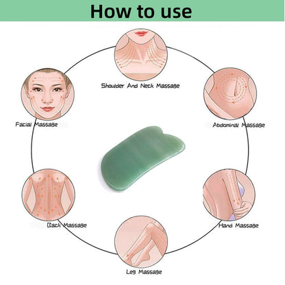 TOP SEWING Jade Roller & Gua Sha Set – Facial Massage Tool with Natural Jade Stone for Anti-Aging, Face Spa & Trigger Point Therapy