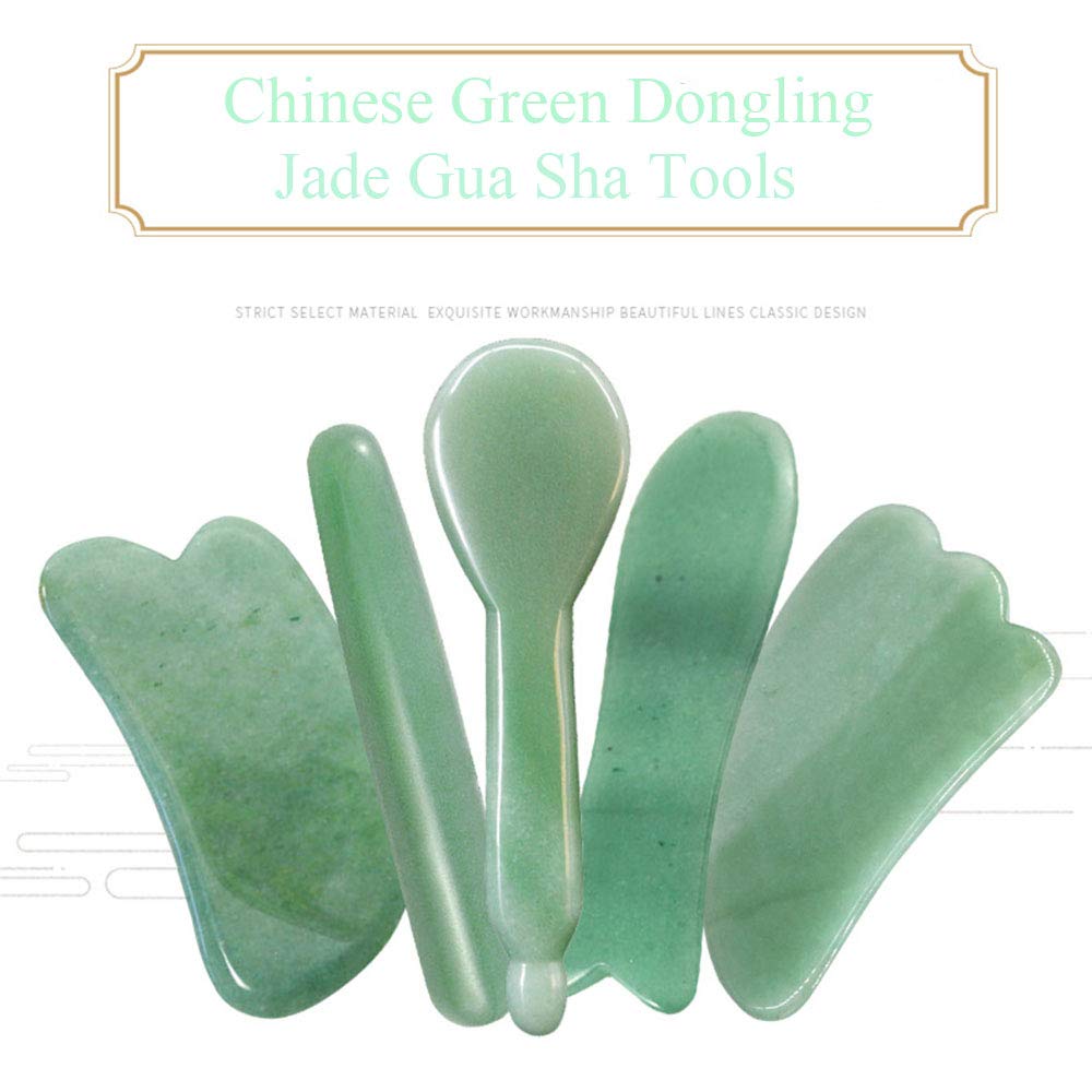 TOP SEWING Jade Roller & Gua Sha Set – Facial Massage Tool with Natural Jade Stone for Anti-Aging, Face Spa & Trigger Point Therapy