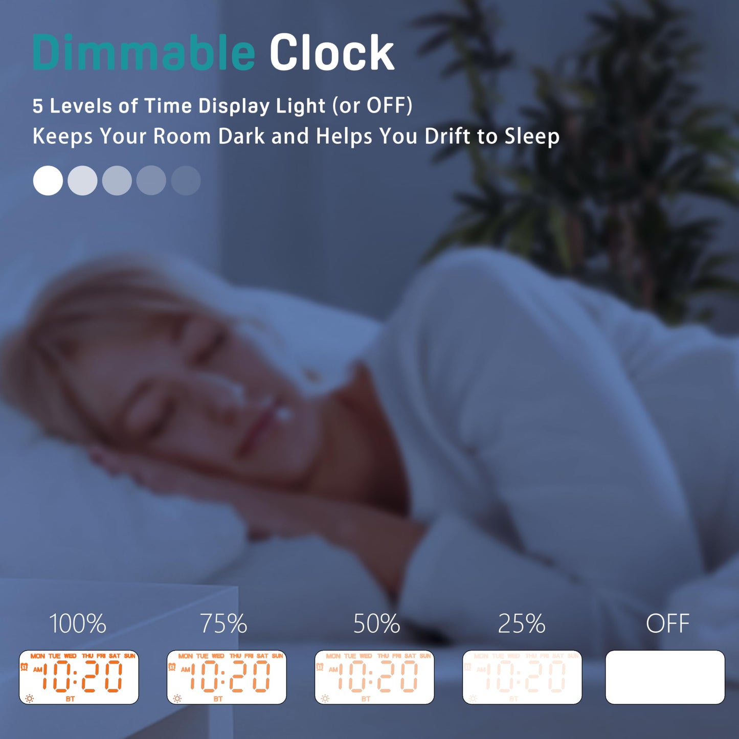 JALL Sunrise Alarm Clock – White Noise, 25 Sounds, 17 Night Lights, Bluetooth Wake Up Light