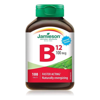 Jamieson B12 100 mcg (Methylcobalamin) – 100 Tablets