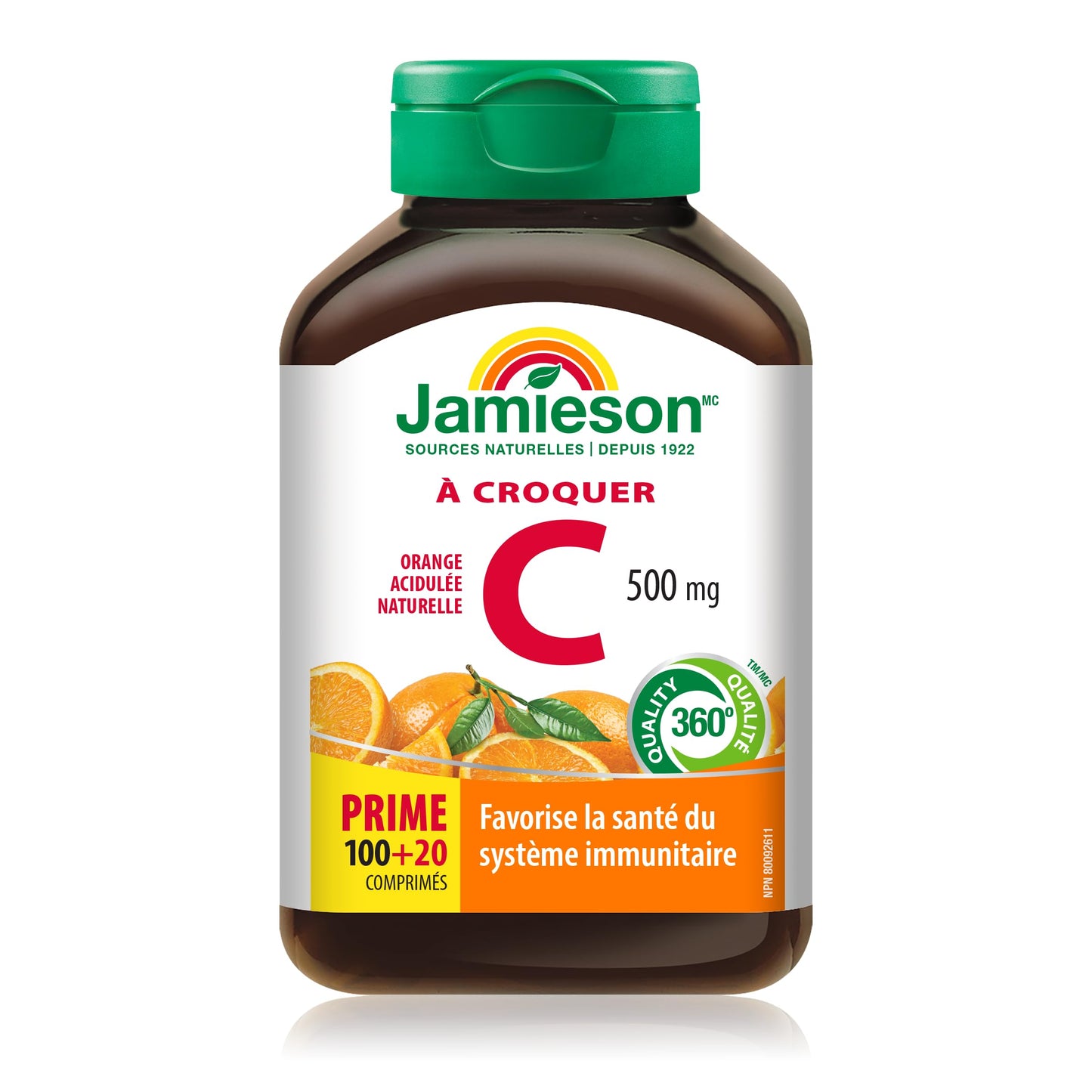 Jamieson Vitamin C Orange 500mg 120 Tablets - Chewable Vitamin C Supplement