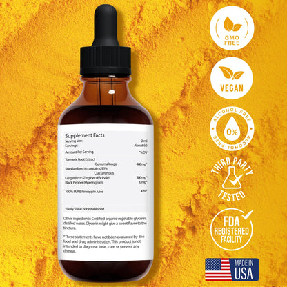 Jantu Liquid Turmeric Curcumin Drops with Ginger & Black Pepper – 480mg