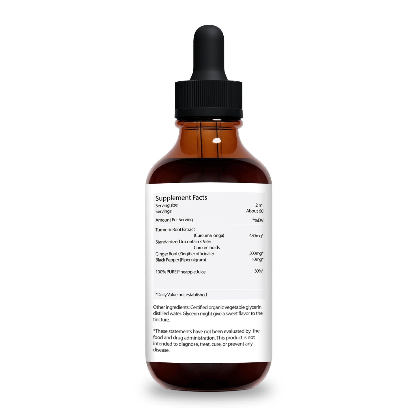 Jantu Liquid Turmeric Curcumin Drops with Ginger & Black Pepper – 480mg