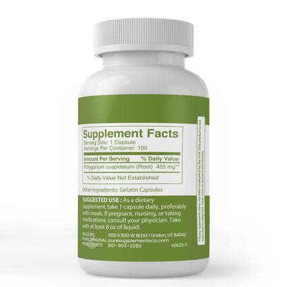 Pure Original Japanese Knotweed Capsules – 100 Count, Pack of 2 | Lab Verified, No Additives