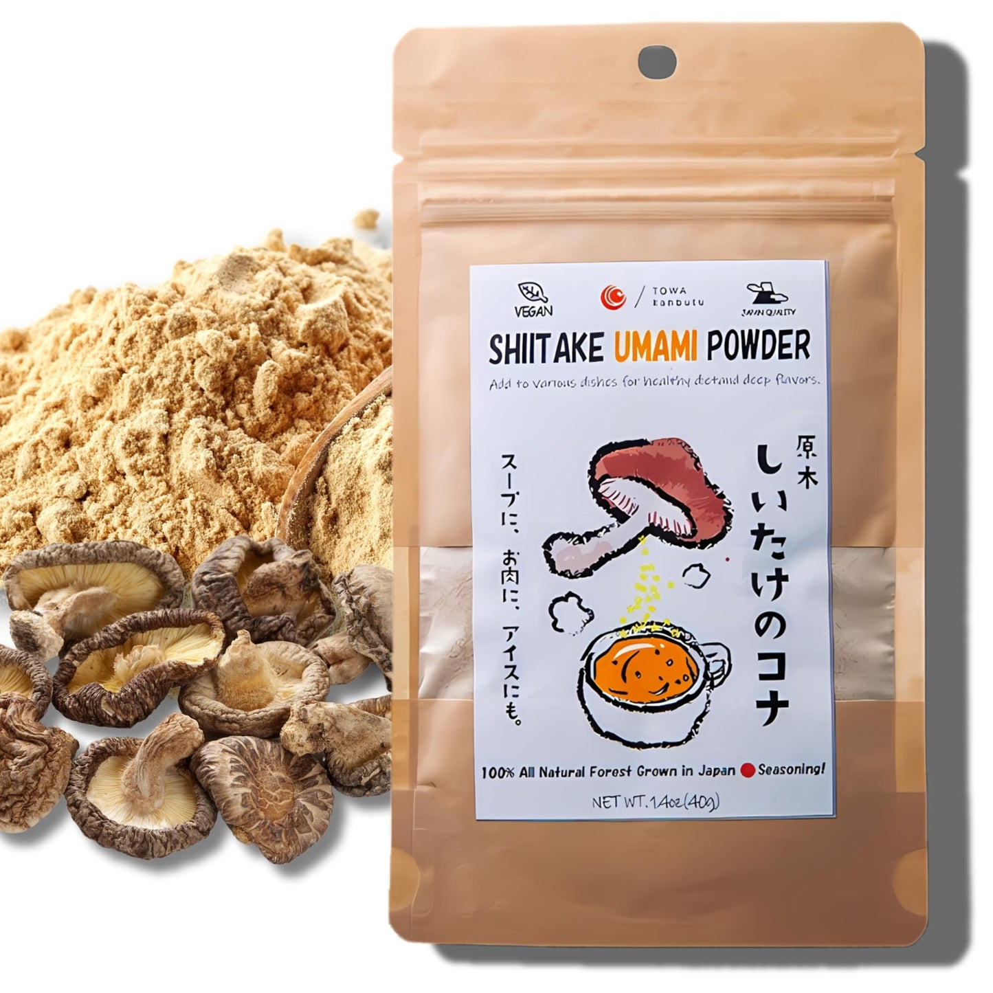 Japanese Shiitake Umami Powder 1.4oz – 100% Natural, No MSG | Towa Kanbutu