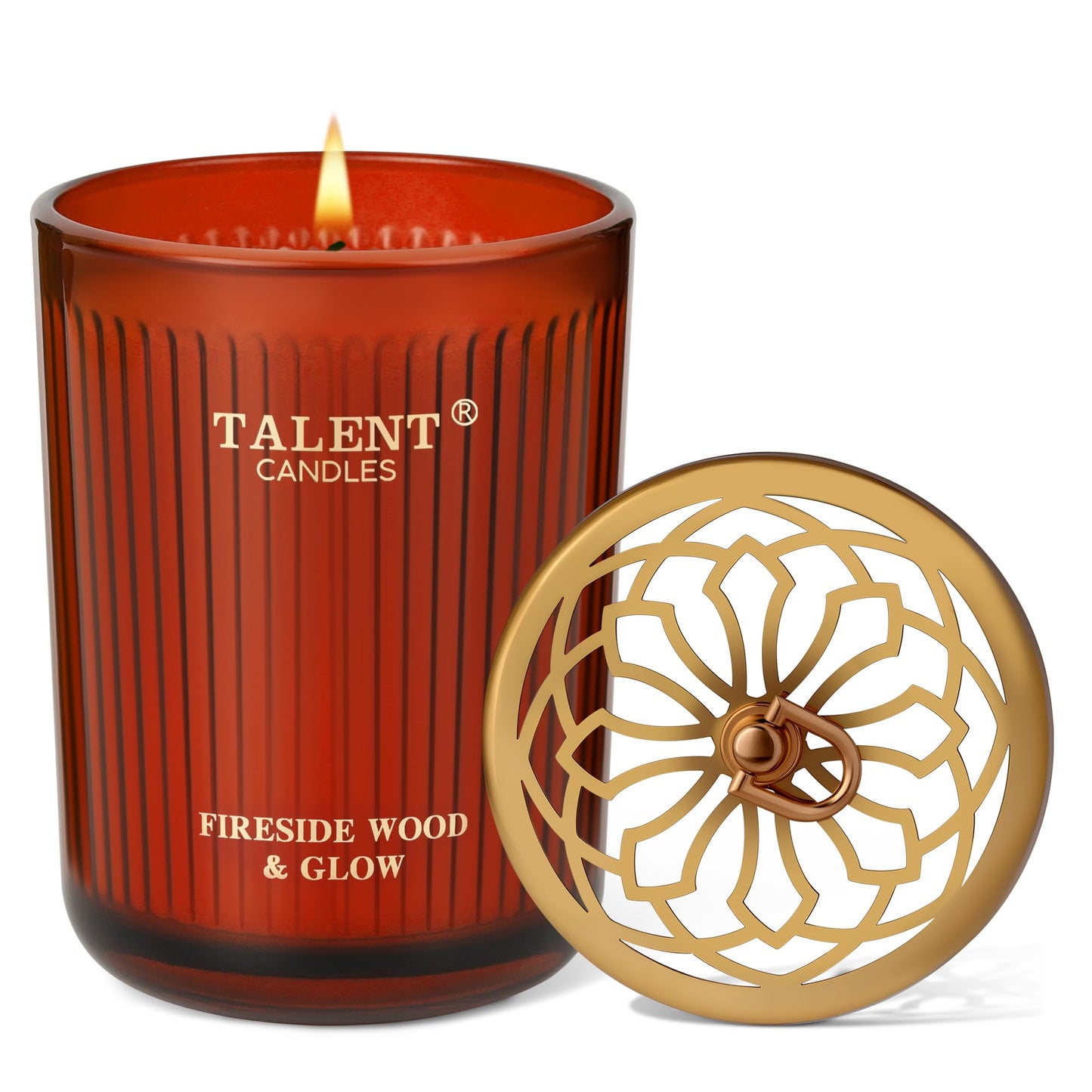 Jar Candles for Home Scented – Natural Soy 8.4oz Jar Candle | Traditional Fireside Wood & Glow