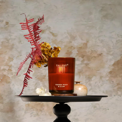 Jar Candles for Home Scented – Natural Soy 8.4oz Jar Candle | Traditional Fireside Wood & Glow