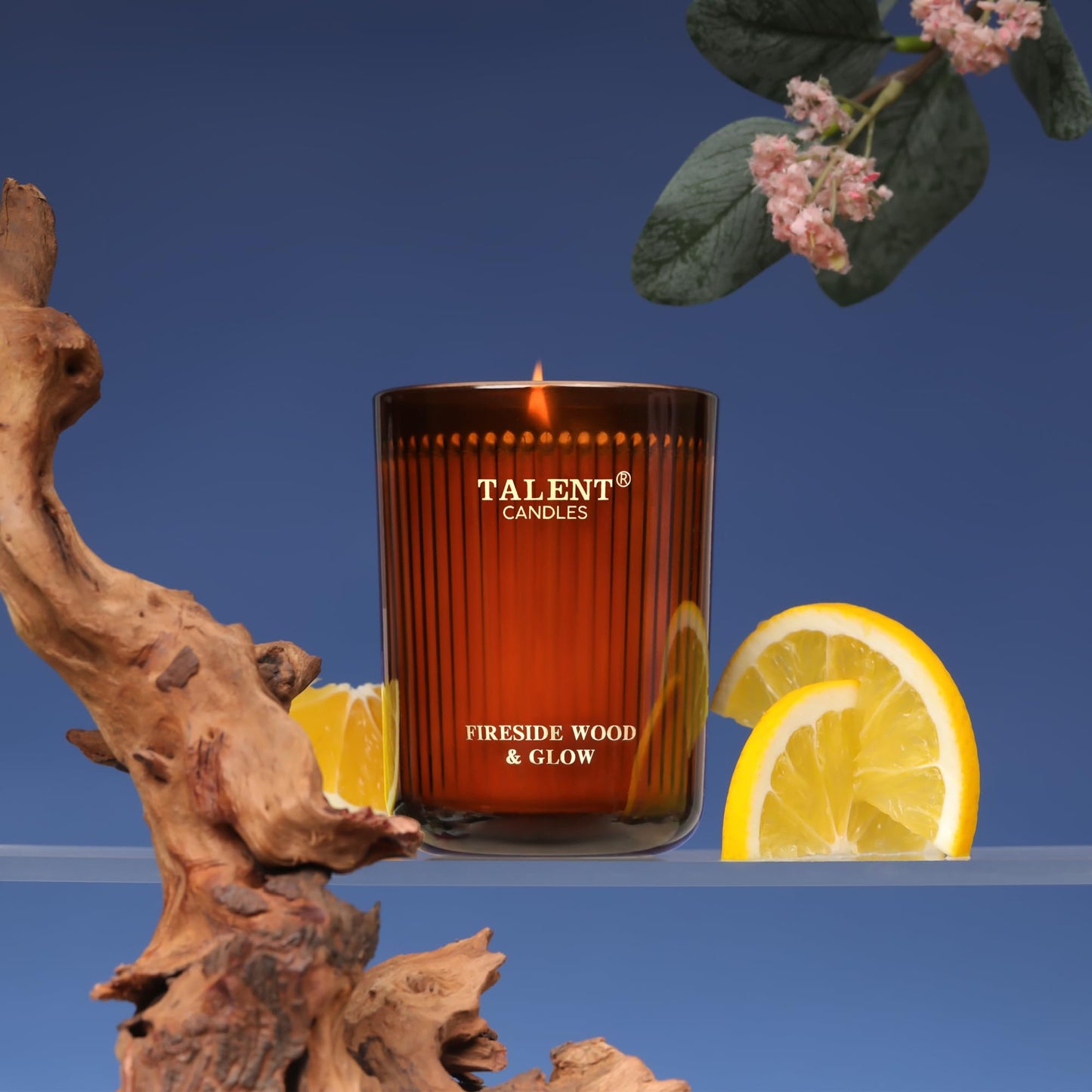 Jar Candles for Home Scented – Natural Soy 8.4oz Jar Candle | Traditional Fireside Wood & Glow