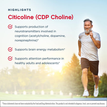 Jarrow Formulas Citicoline CDP Choline 250 mg – 240 Servings (2x120 Capsules)