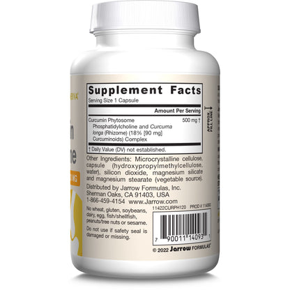 Jarrow Formulas Curcumin Phytosome 500 mg with Meriva – Joint Health & Antioxidant Support – 120 Veggie Capsules