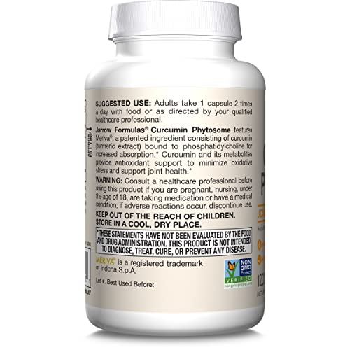 Jarrow Formulas Curcumin Phytosome 500 mg with Meriva – Joint Health & Antioxidant Support – 120 Veggie Capsules