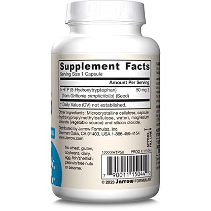 Jarrow Formulas 5-HTP 100 mg – 90 Veggie Capsules | 90 Day Supply